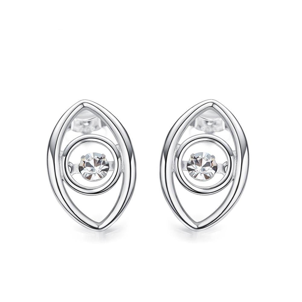 Sterling silver stylish eye with a dancing crystal earring - CDE Jewelry Egypt